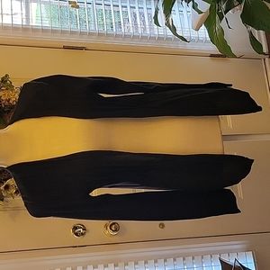 Daisy Fuentes black open front cardigan tucks in front gather waist back M New …